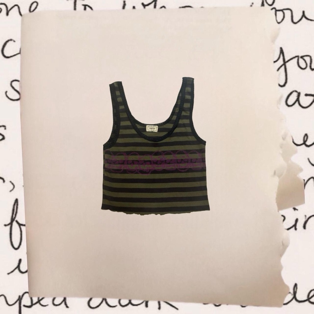 hysteric glamour striped raw hem tank top with skull print